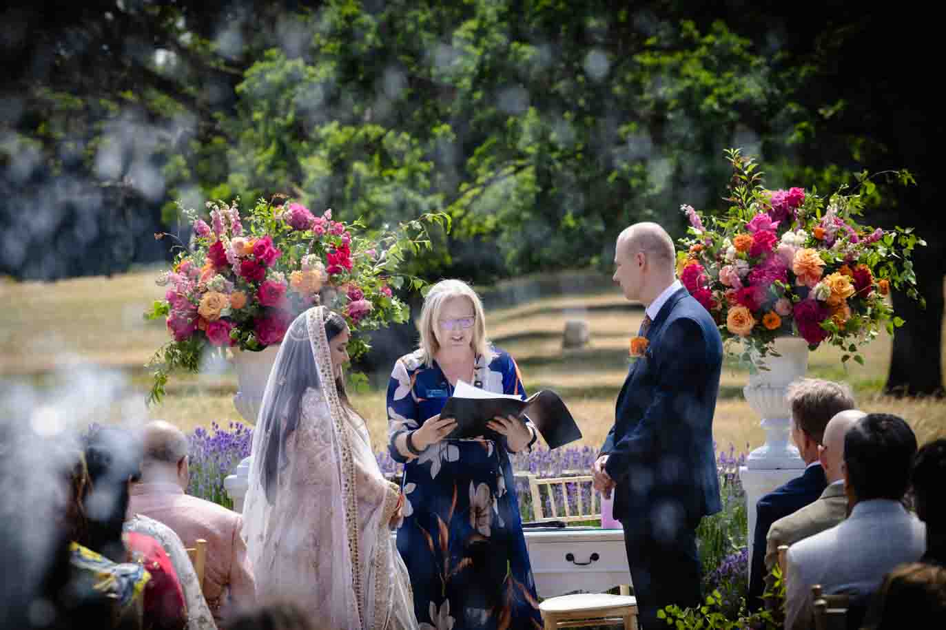Deb Reed Celebrant Colchester Essex, officiating at the wedding of Cheyney and Albert.